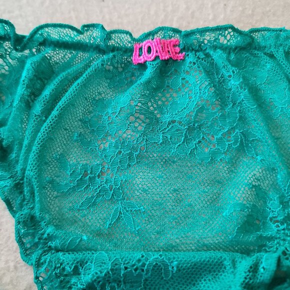 Anthropologie Love Stories Weekend Lola Lace Brief Panty Green Sz M Frilly NWOT - Picture 5 of 10